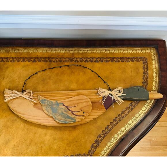Carved Wood Mallard Duck Goose Farmhouse Cottagecore Wall Decor - Picture 2 of 6